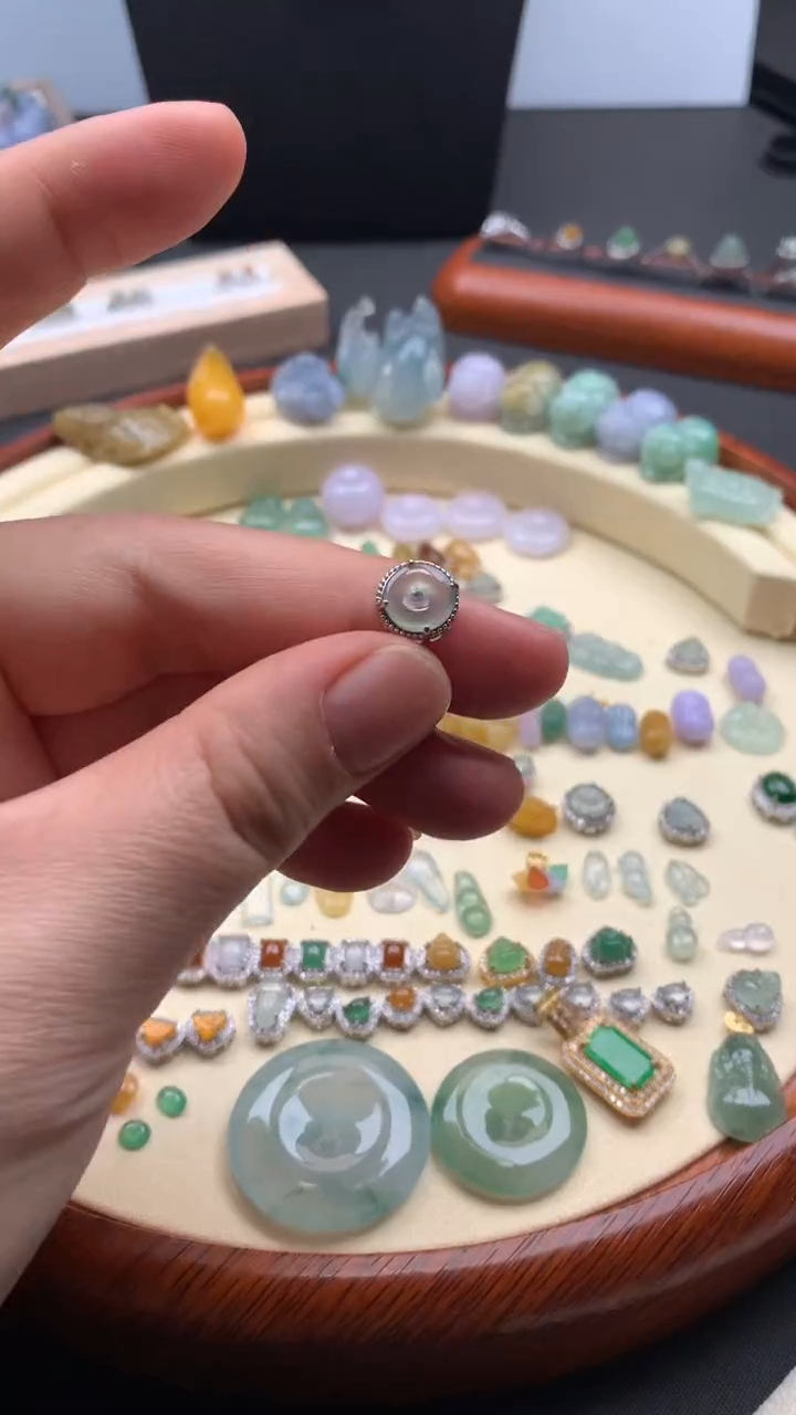 【闪购商品】翡翠颈饰银S925镶嵌翡翠 平安扣