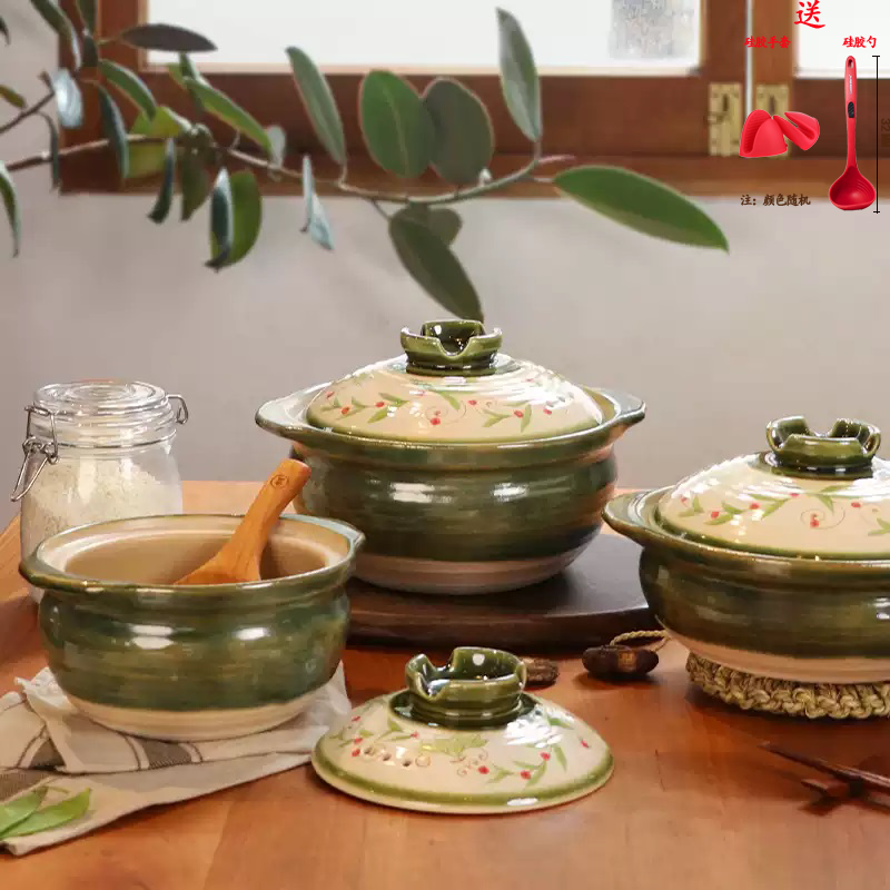 砂锅土锅煲仔饭砂锅燃气耐高温炖汤锅和风冬青