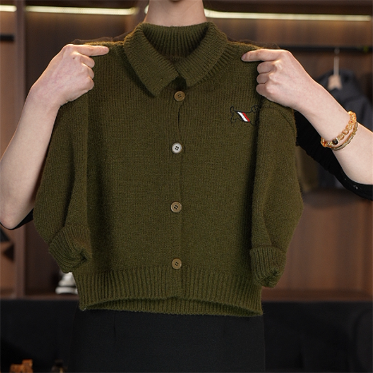 【CW】小众设计 时尚百搭宽松毛衣 “翻领” MY