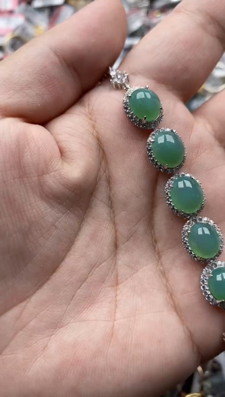 【闪购商品】翡翠戒指银S925镶嵌6666---2