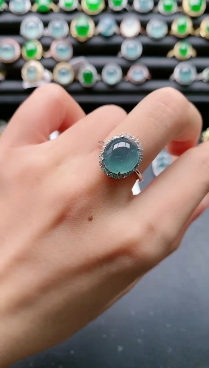 【闪购商品】翡翠戒指银S925镶嵌111111