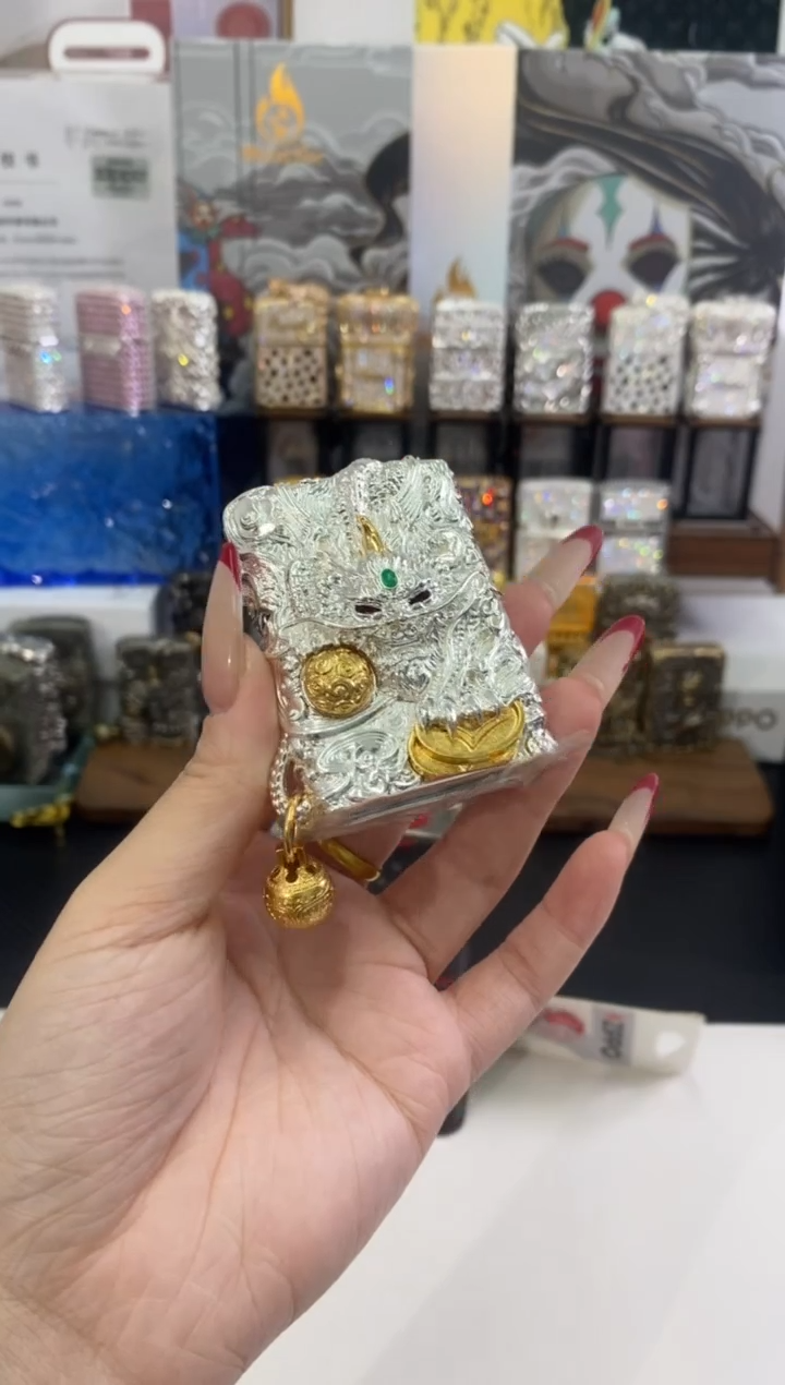 铜ZIPPO银玉貔貅 礼盒礼袋+挂件+133ml油+火石
