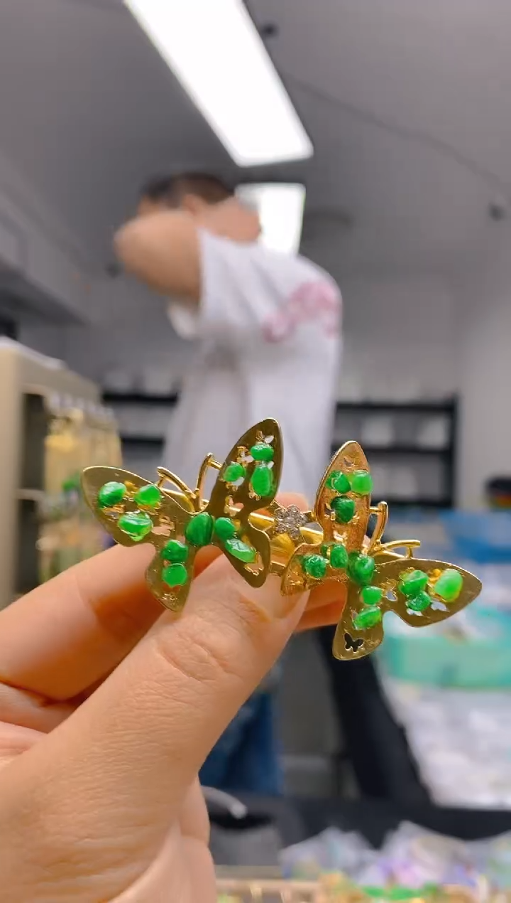 【闪购商品】翡翠耳饰合金0282翡翠发簪