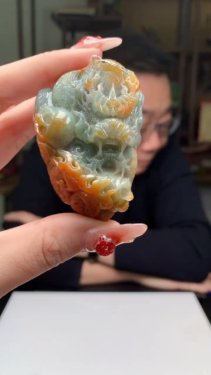 【闪购商品】定制翡翠未镶嵌1044ry-毛货挂件50
