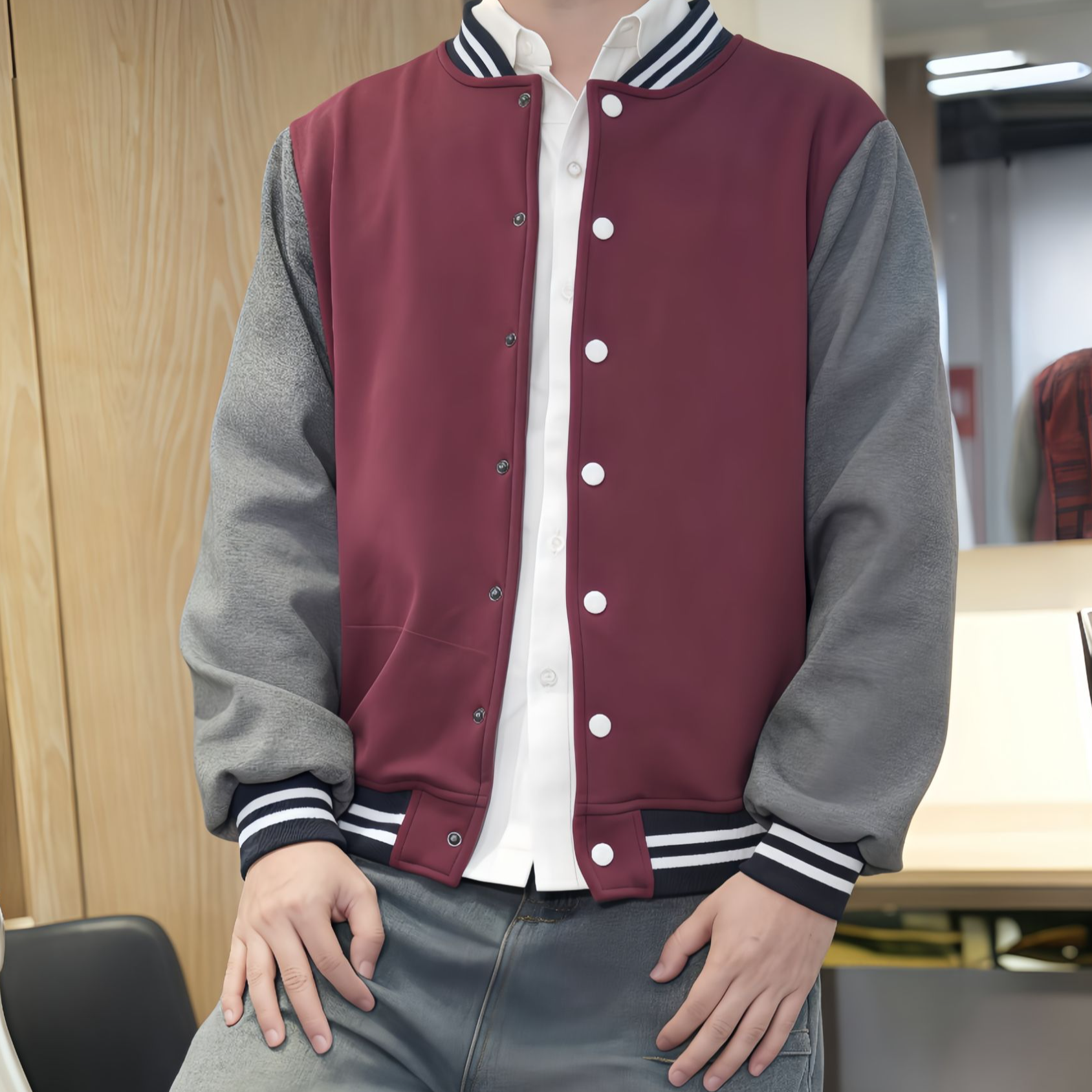 培文加绒棒球服春秋季学院风，运动裤动感青春百搭