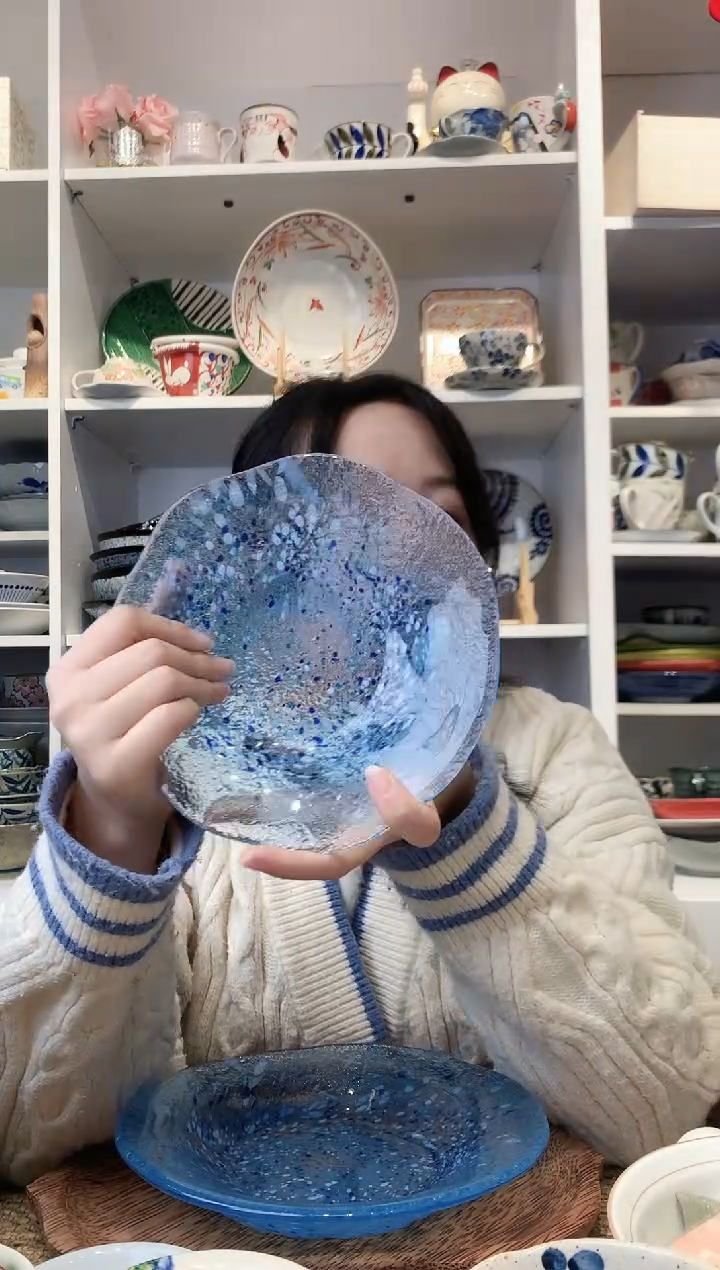 陶瓷【孤品】水野硝子玻璃盘17.5cm