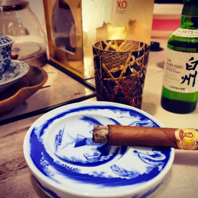 金樽珍藏丨「羲之炖鹅」雪茄缸景德镇高端瓷全手工手绘高温釉下