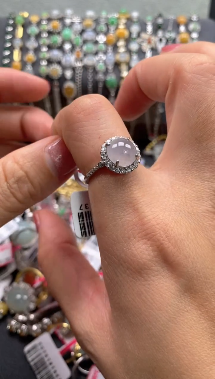 【闪购商品】翡翠戒指银S925镶嵌222222     8