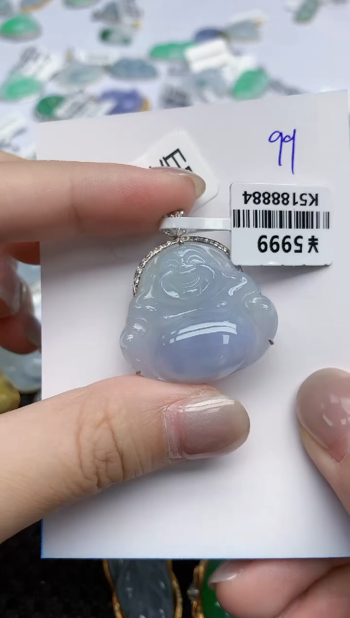 【闪购商品】翡翠颈饰18K金镶嵌天然翡翠A货