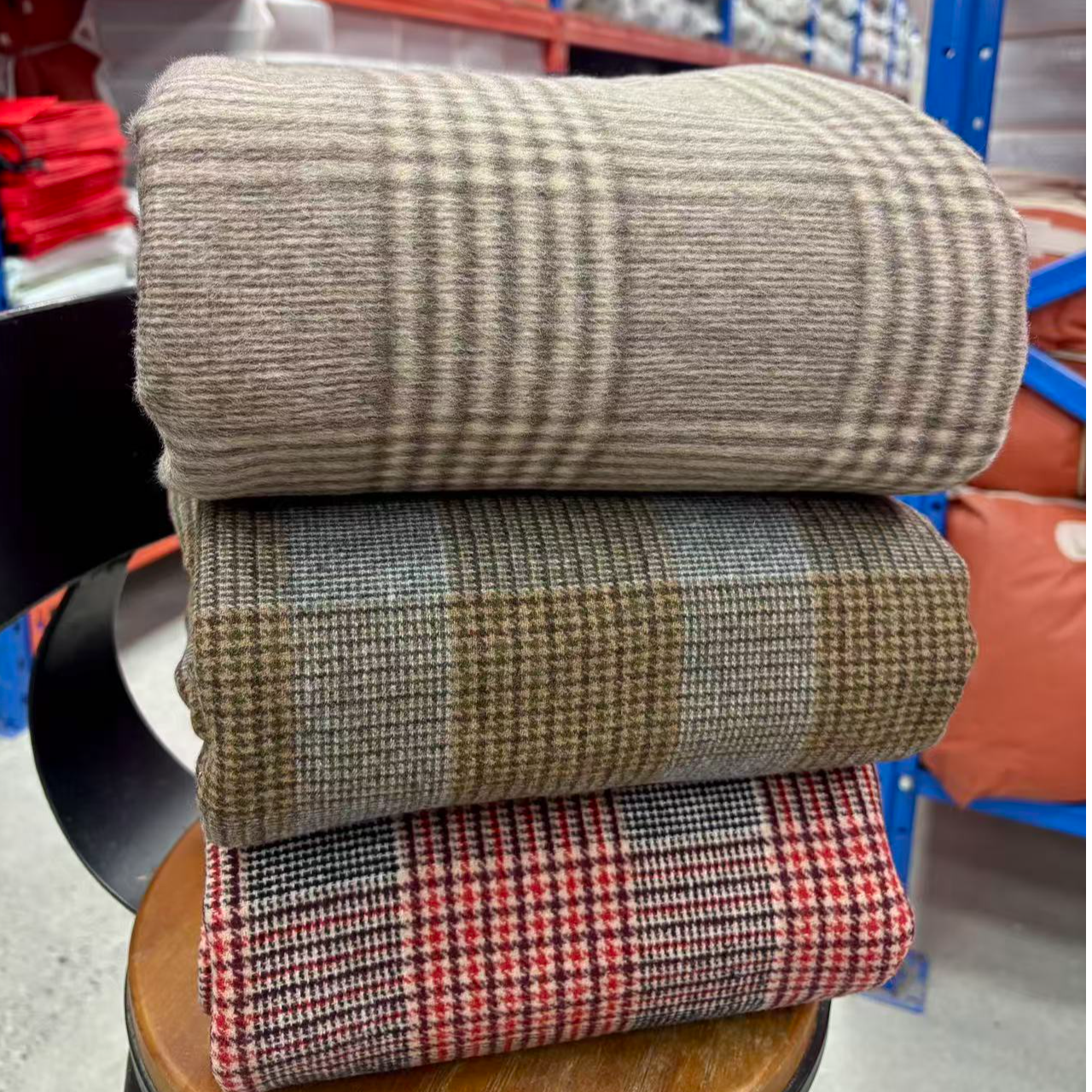 精品格子 秋冬双面羊绒毯隔寒保暖