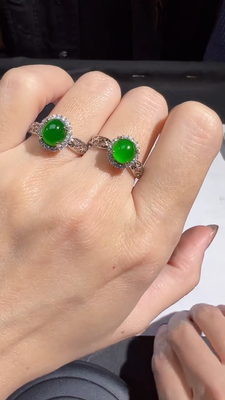 【闪购商品】定制翡翠未镶嵌戒指商品多样性发货1