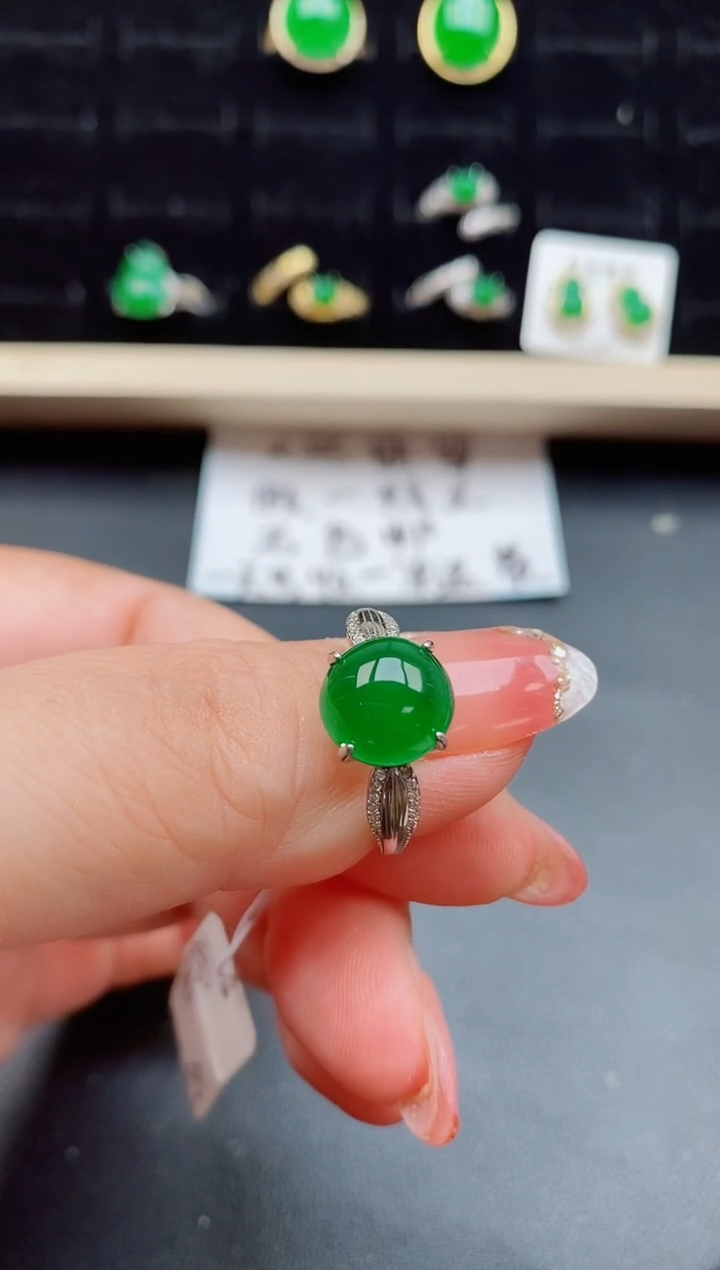 【闪购商品】翡翠戒指银S925镶嵌508050