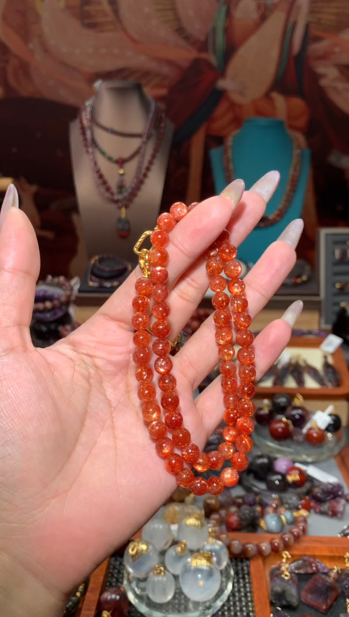 未镶嵌项链日光石金太阳项链7+mm