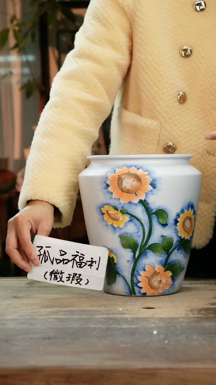 【闪购商品】瓷片景德镇纯手工釉下彩精品花瓶
