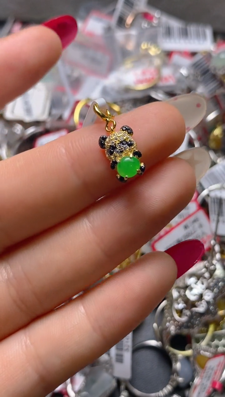 银S925镶嵌戒指翡翠百内无证书