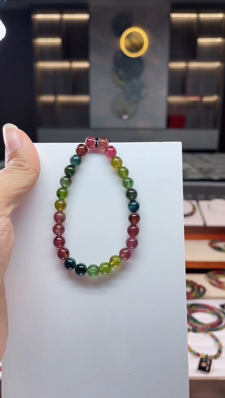 未镶嵌老矿碧玺单圈手串6mm+碧玺（多样性发一条）Q