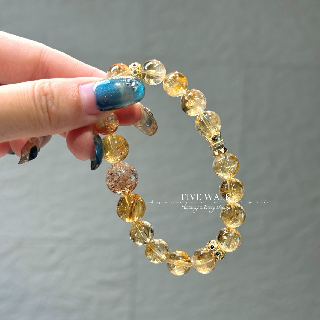 FIVE WALK原创设计品牌“小金库”暴力黄塔晶透体超七手串005