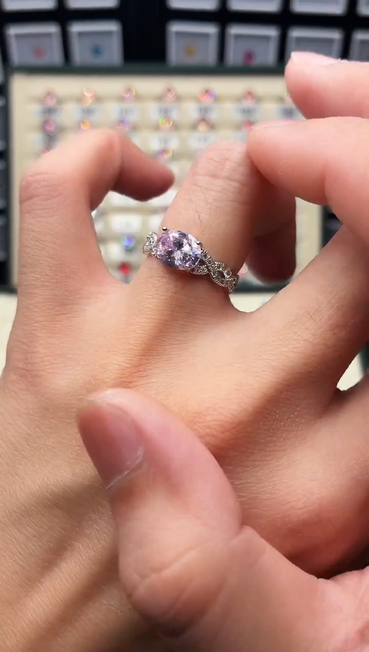 银S925镶嵌戒指绿柱石（摩根石）0005