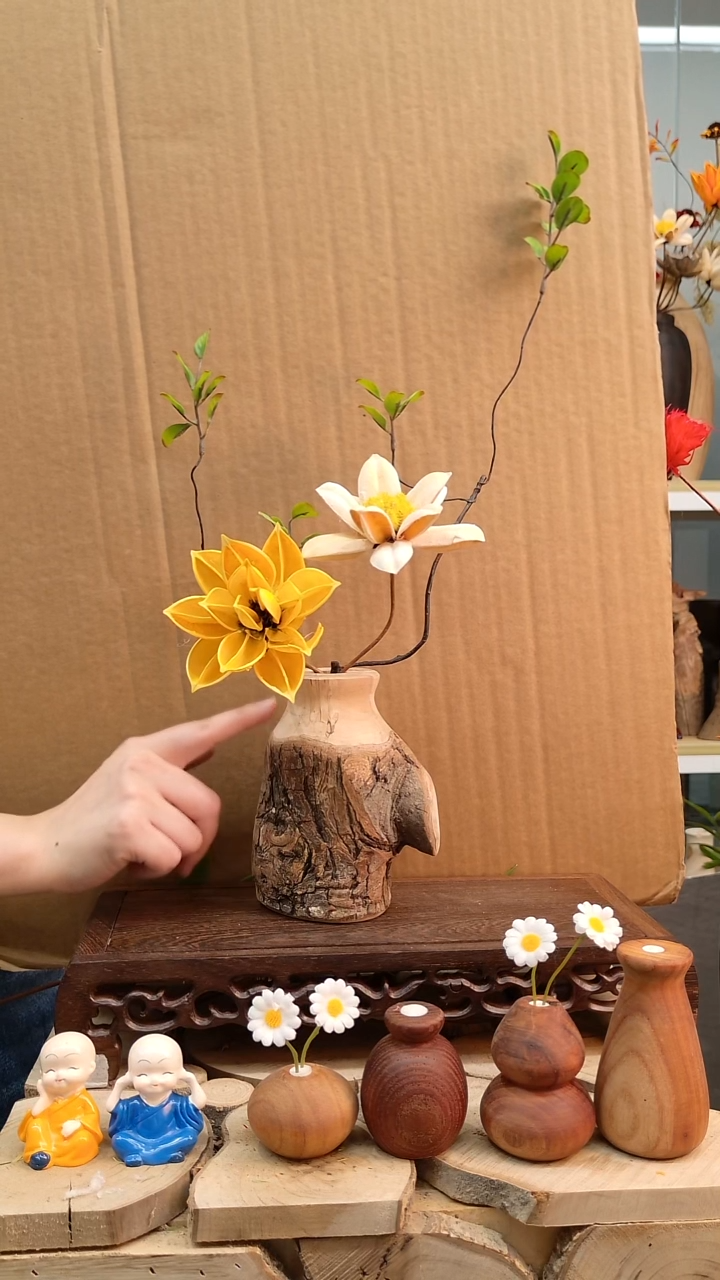 木实木花瓶一物一拍