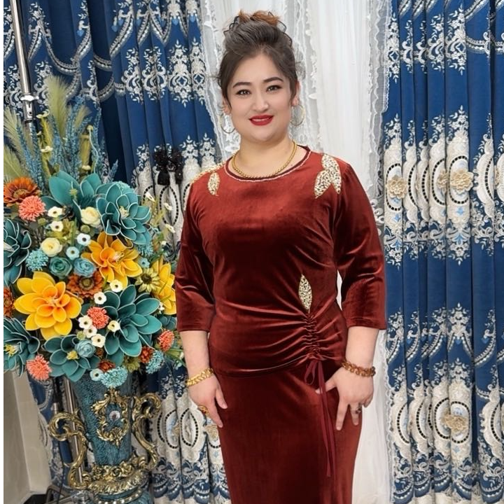 纯色鱼尾裙气质复古修身金丝礼服高腰镂空连衣裙-AY05