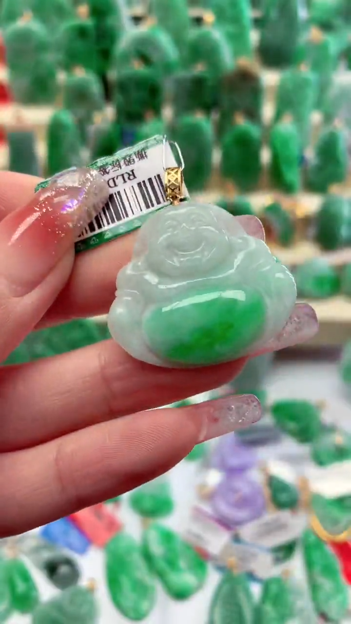 【闪购商品】翡翠颈饰18K金镶嵌挂件