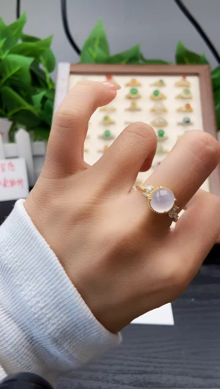 银S925镶嵌戒指翡翠12