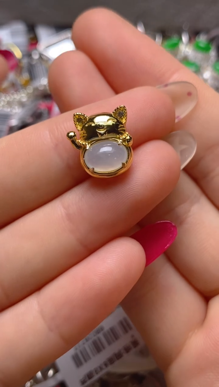 银S925镶嵌戒指翡翠百内无证书