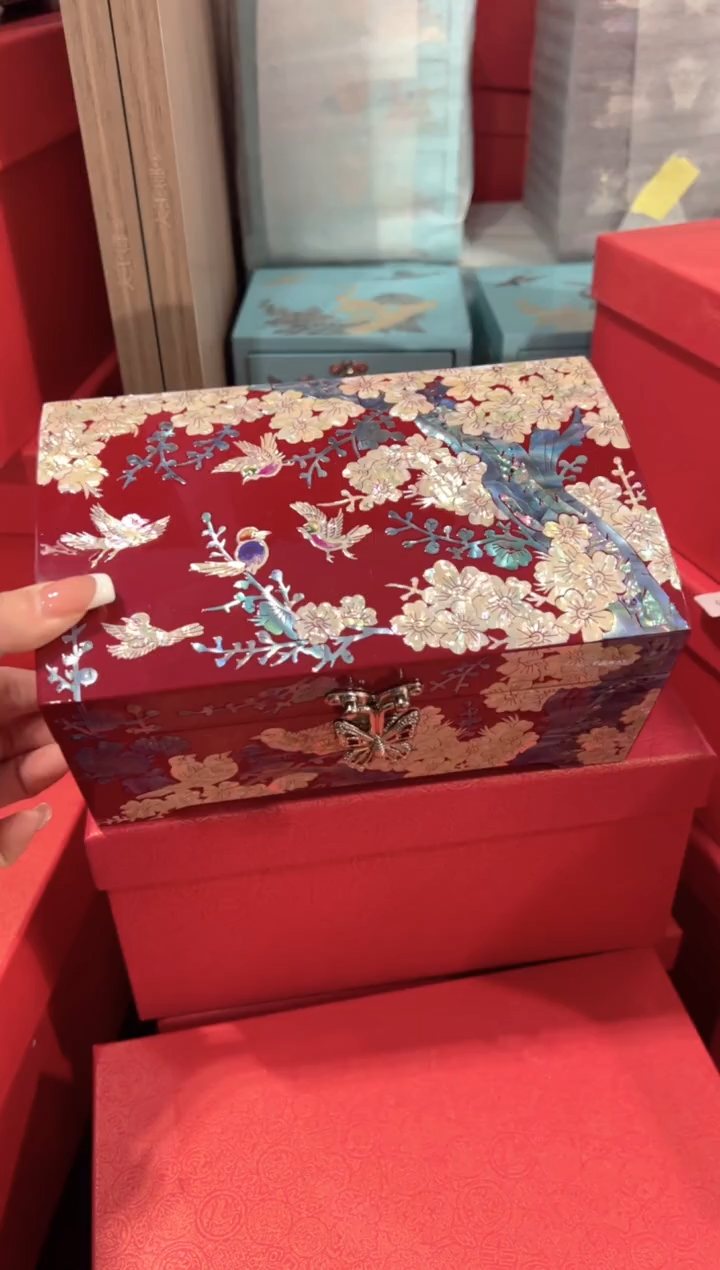【闪购商品】微瑕不退换按扣绒布底弘贝雅螺钿漆器文化馆