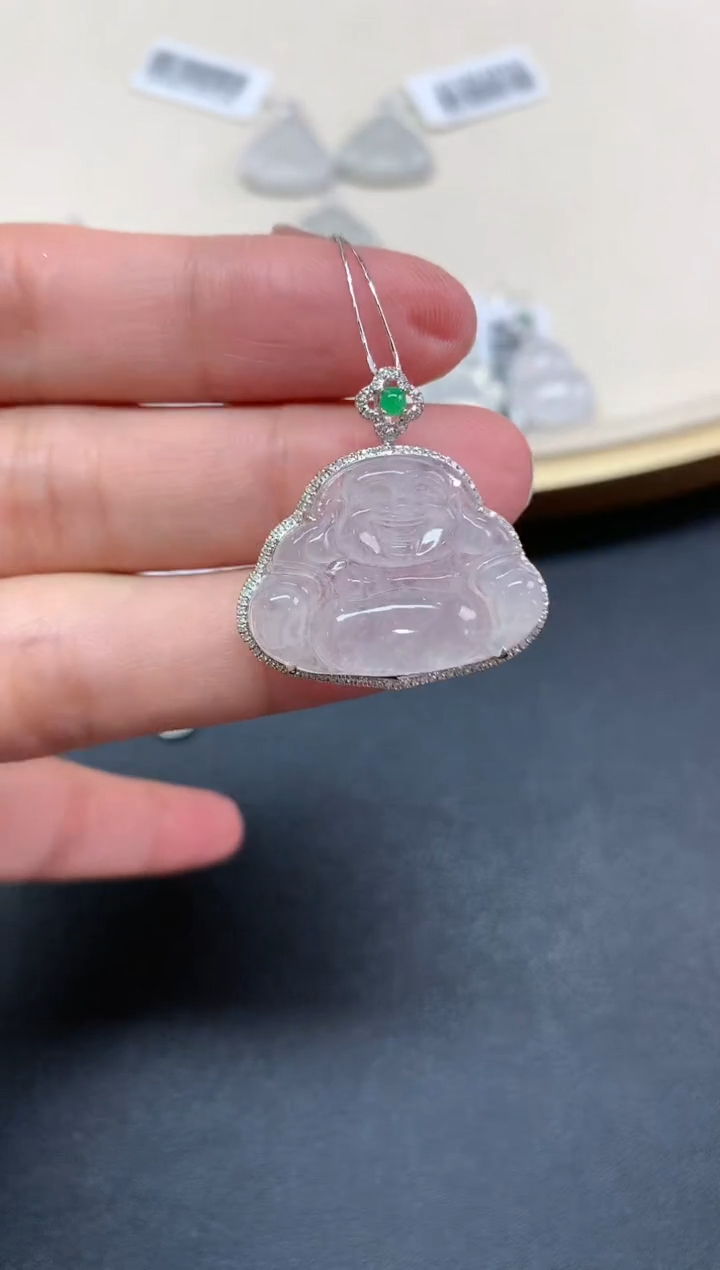 【闪购商品】翡翠吊坠(不含链)18K金镶嵌W196|5980