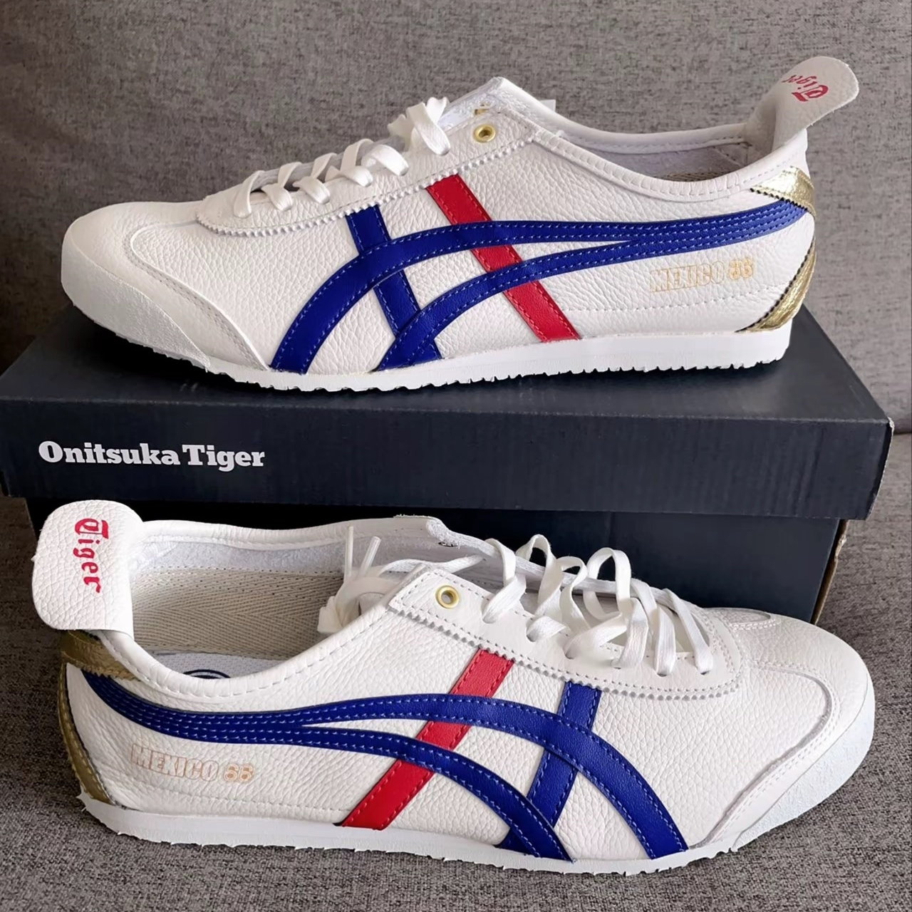 Onitsuka Tiger/鬼塚虎 Mexico 66 烫金复古运动休闲鞋官方正品