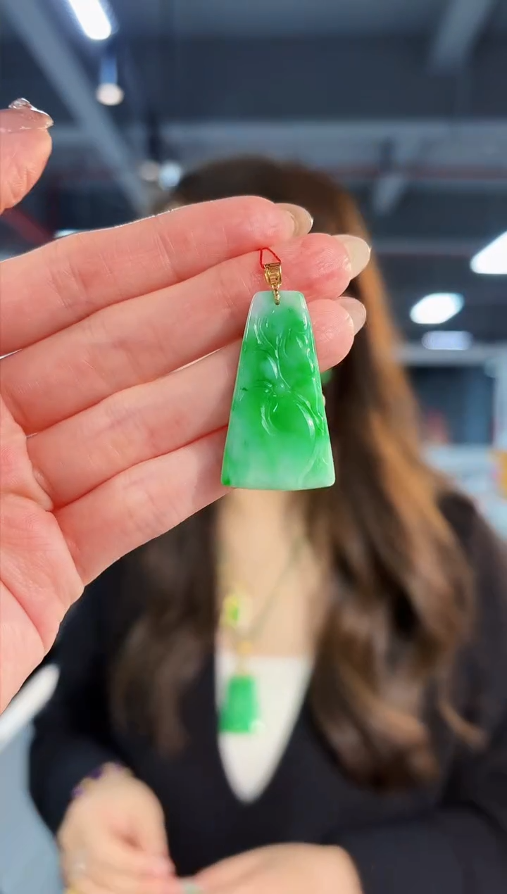 【闪购商品】翡翠颈饰18K金镶嵌缅料A货/支持复检/一件