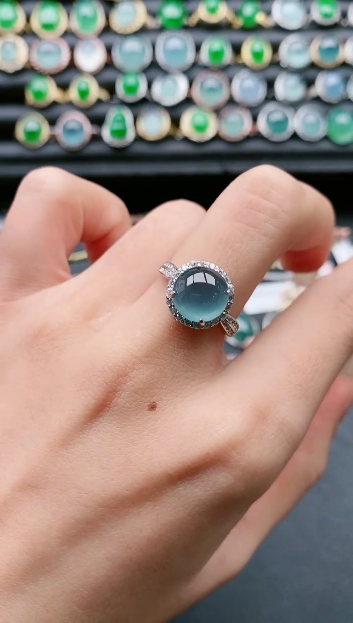 【闪购商品】翡翠戒指银S925镶嵌11111