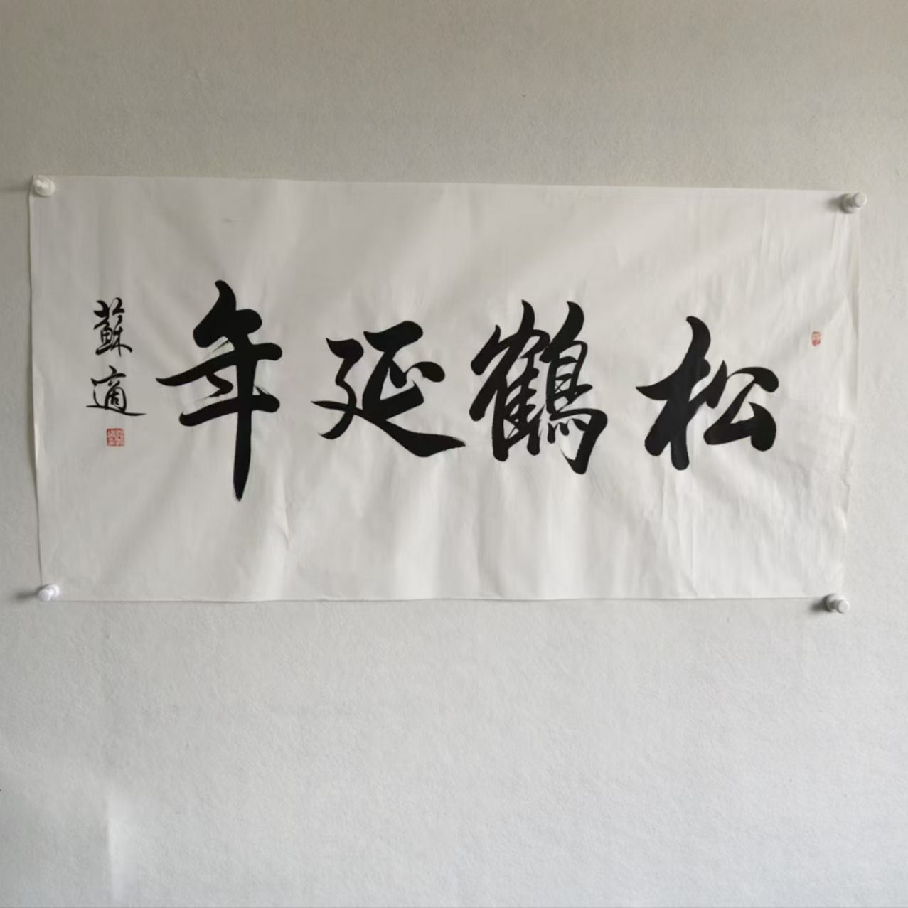 5144 书法 松鹤延年 纸本水墨 软片136✖️68