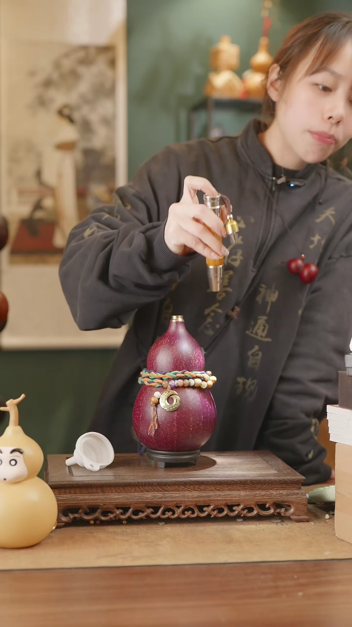 【闪购商品】353号精品天然大漆工艺防渗内胆酒葫芦~