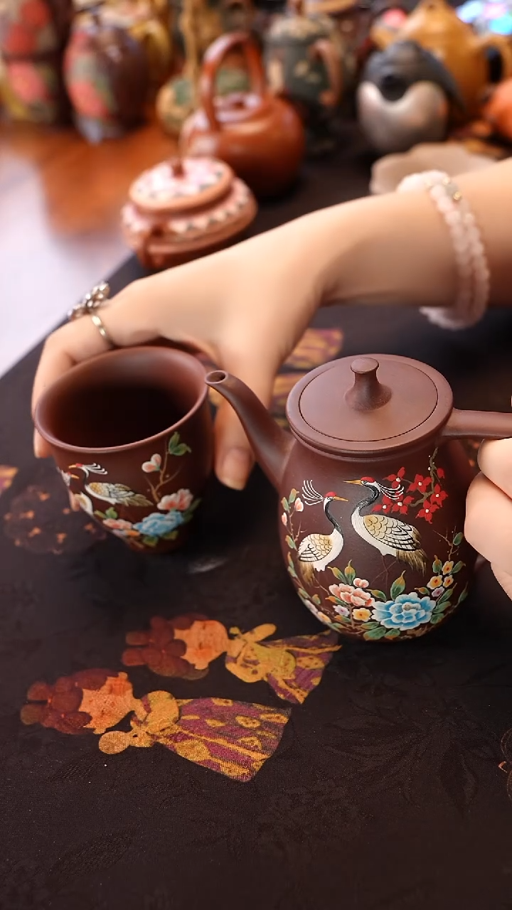 紫砂其他樟泽堂 仙鹤1壶1杯