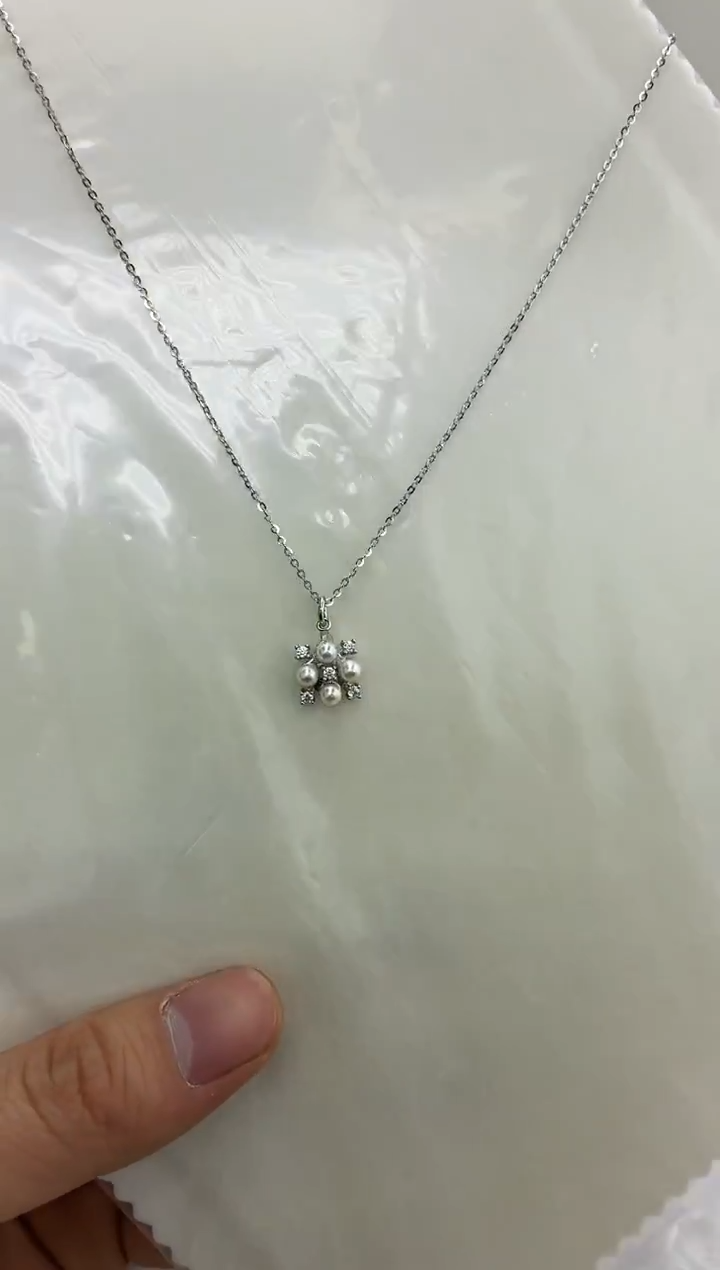 银S925镶嵌DA海水珍珠海水akoya吊坠3-4 BQ409