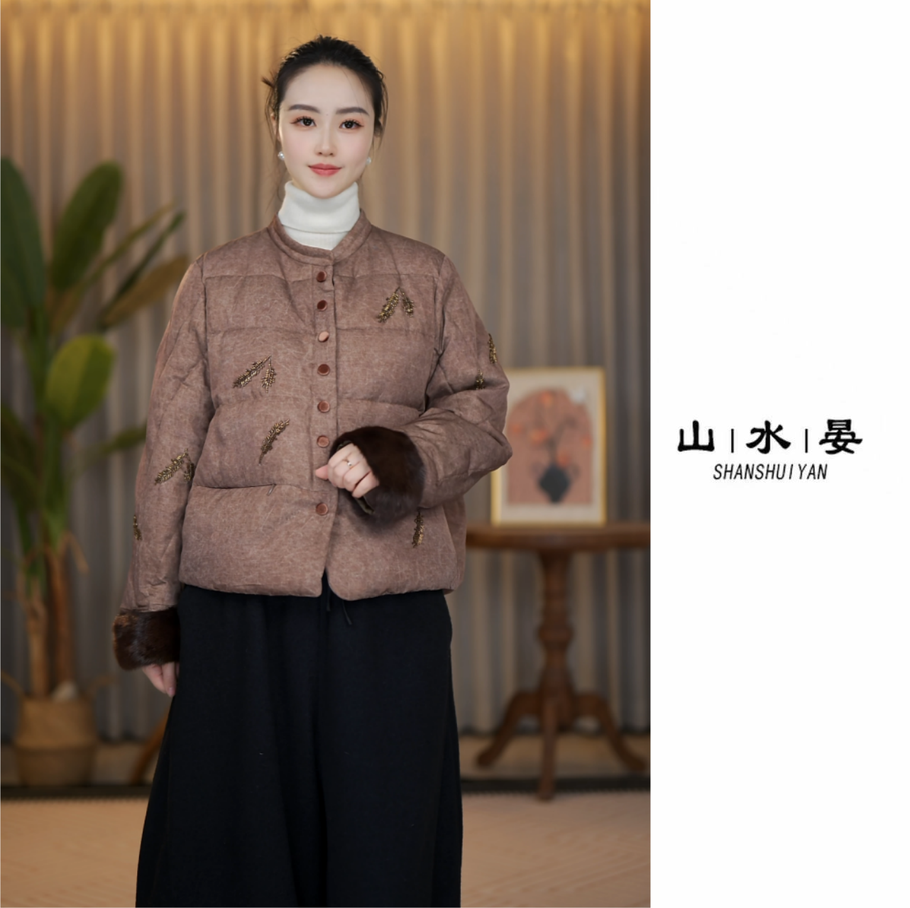 中式冬季中长款鹅绒服上衣外套时尚保暖设计师减龄洋气YLX6728