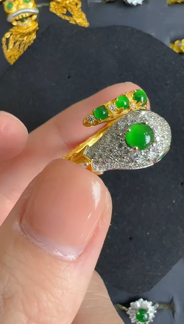 【闪购商品】翡翠戒指银S925镶嵌多样性发货拍一发一