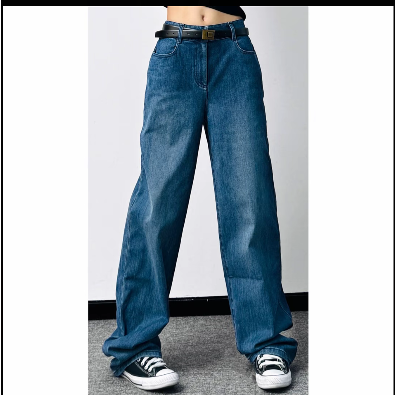 AMASS/阿玛施【高个福利]直通百搭气质松紧腰设计感香蕉裤5192588