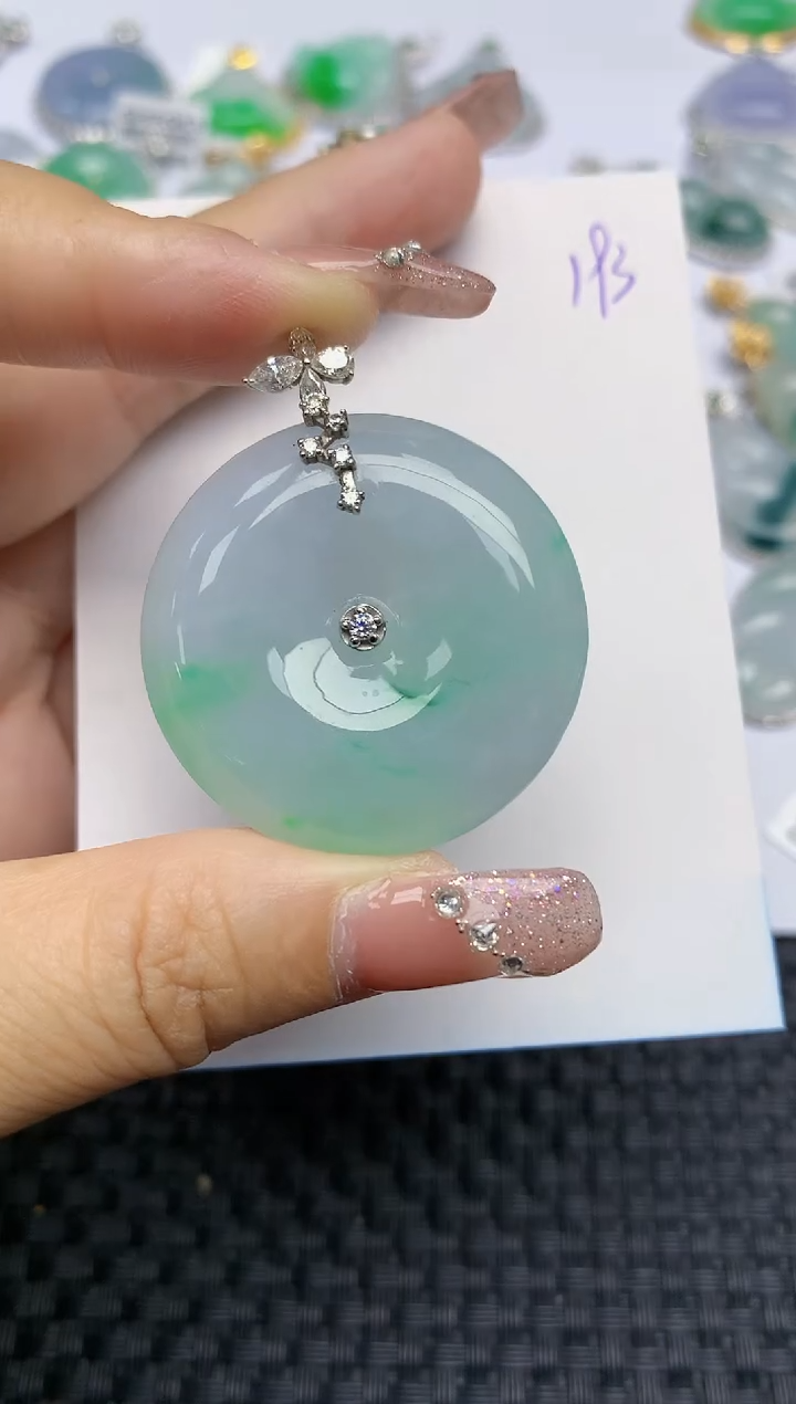 【闪购商品】翡翠颈饰18K金镶嵌天然A货翡翠 193