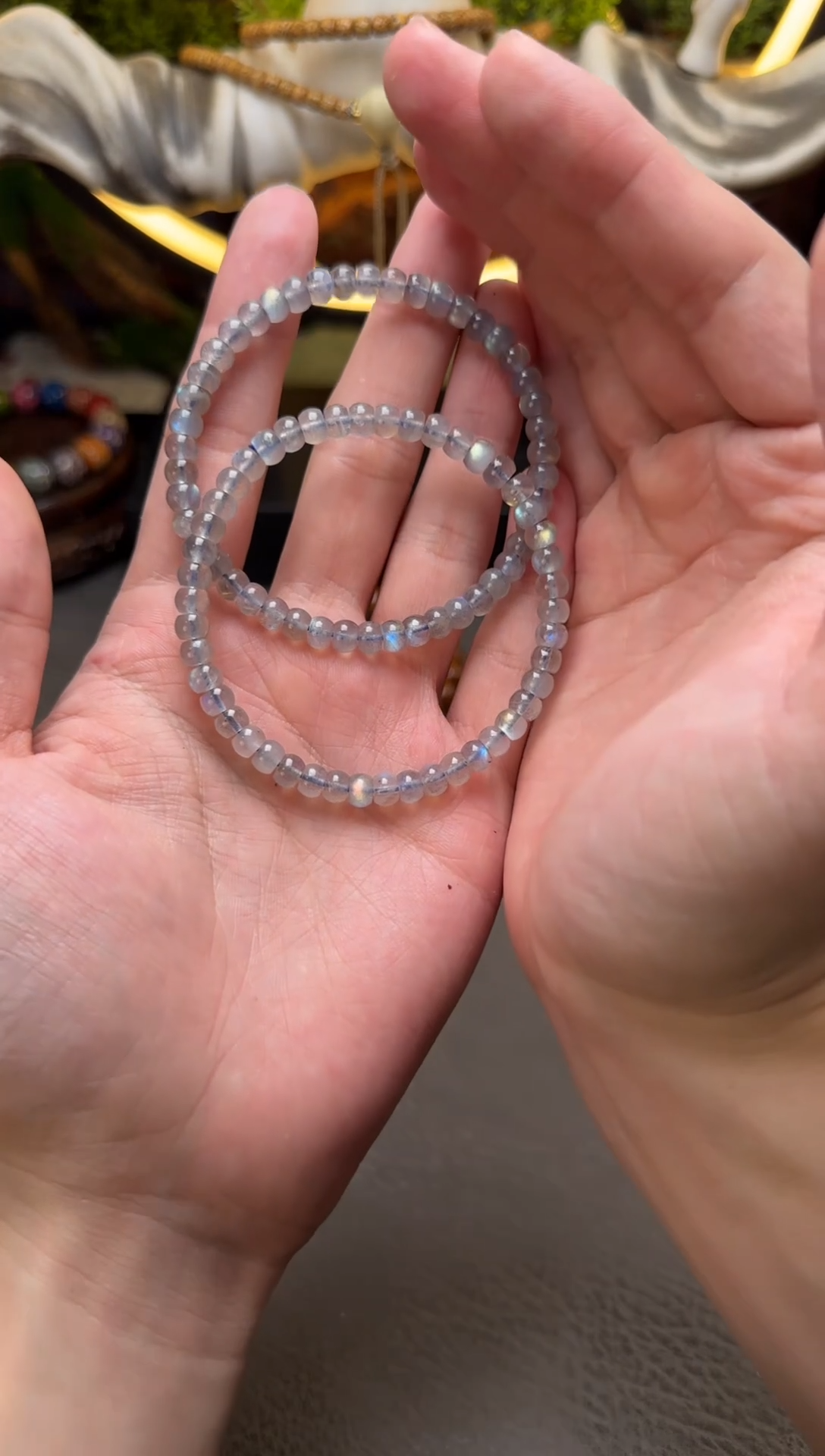 未镶嵌手链拉长石灰月光拉长石精工药片