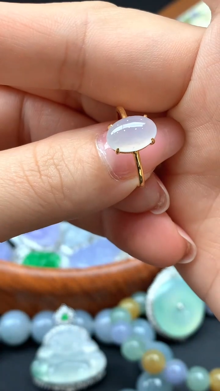 【闪购商品】翡翠戒指18K金镶嵌235-天然翡翠