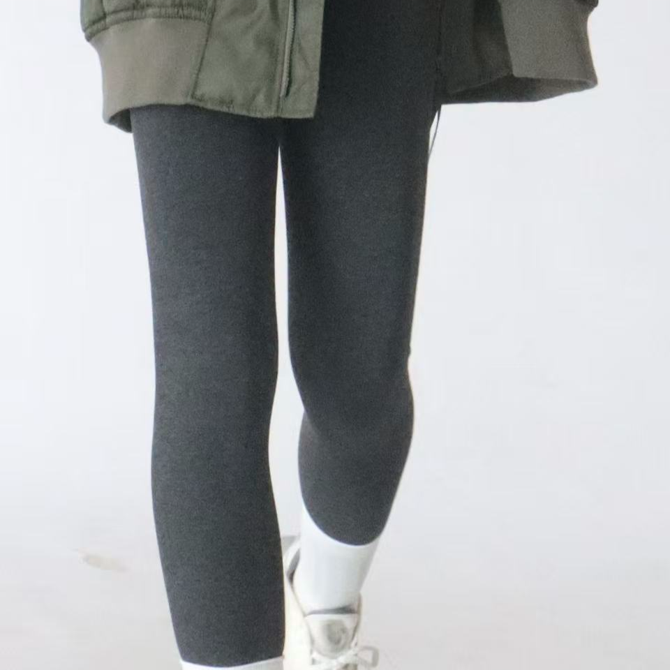 女款加绒坑条九分打底裤显瘦保暖运动打底裤1823