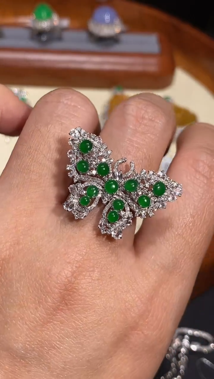 【闪购商品】翡翠戒指18K金镶嵌戒指