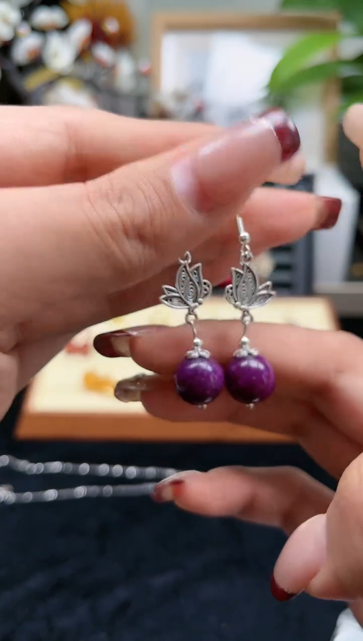 【闪购商品】玛瑙/玉髓耳饰银S925镶嵌819000