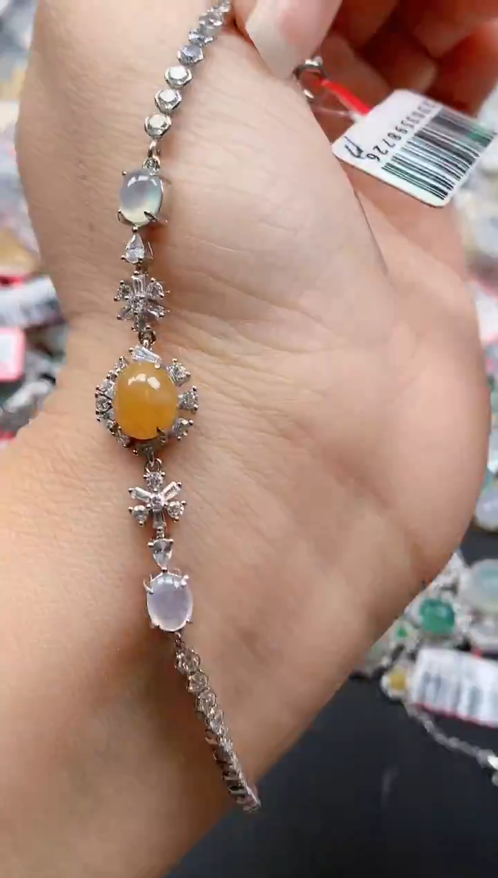 银S925镶嵌戒指翡翠天然A货缅甸翡翠