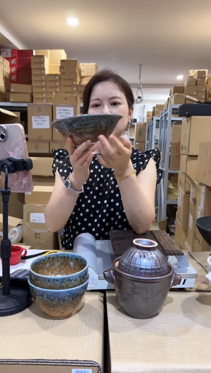 陶瓷青炎　平丼【K15215两个装