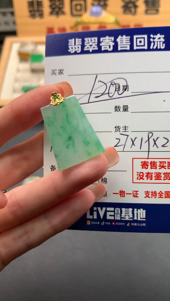 翡翠18K金镶嵌颈饰10141999