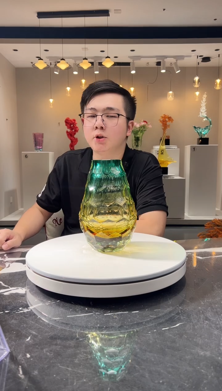 摆件巴比特美学-蓝金色小花器