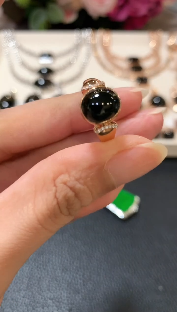 18K金镶嵌戒指翡翠m3   